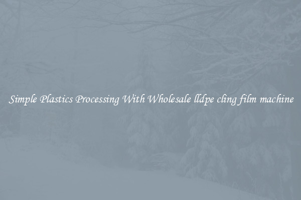 Simple Plastics Processing With Wholesale lldpe cling film machine