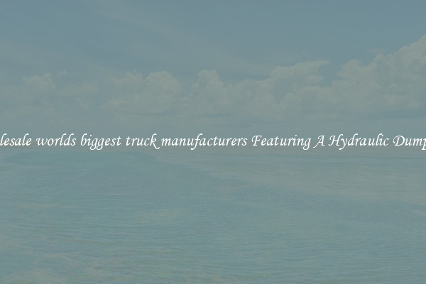 Wholesale worlds biggest truck manufacturers Featuring A Hydraulic Dump Bed