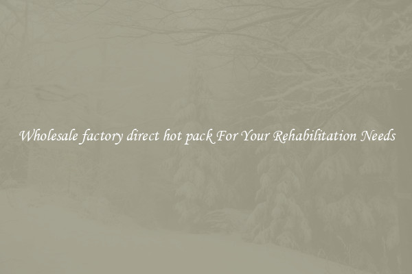 Wholesale factory direct hot pack For Your Rehabilitation Needs
