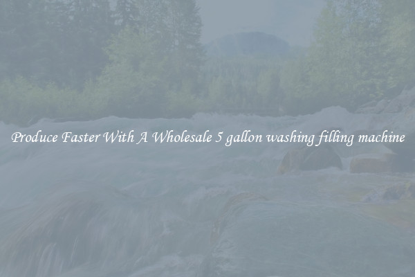 Produce Faster With A Wholesale 5 gallon washing filling machine