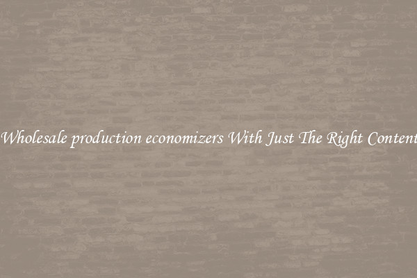 Wholesale production economizers With Just The Right Content