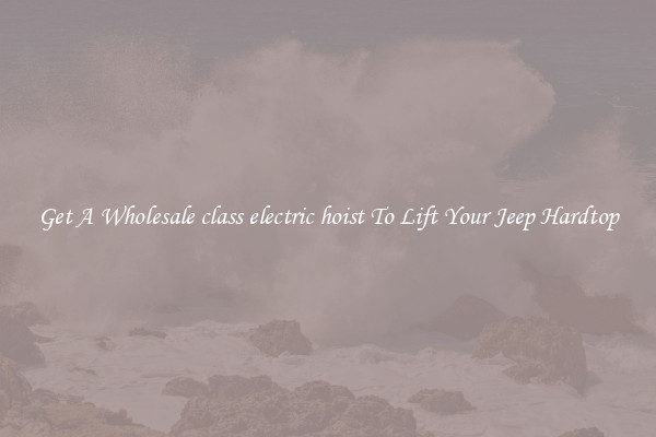 Get A Wholesale class electric hoist To Lift Your Jeep Hardtop