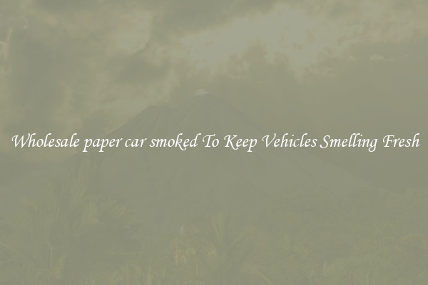 Wholesale paper car smoked To Keep Vehicles Smelling Fresh