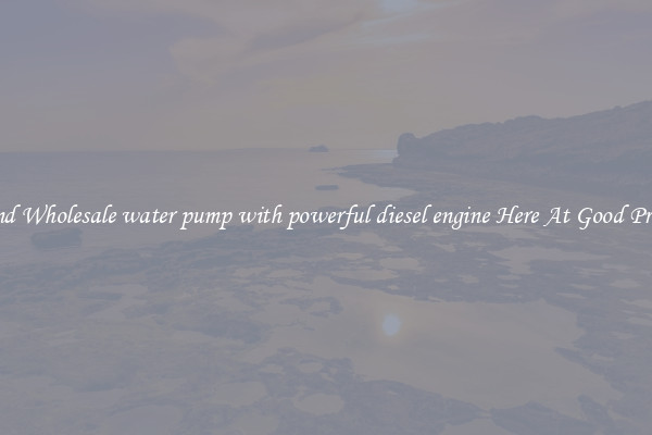Find Wholesale water pump with powerful diesel engine Here At Good Prices
